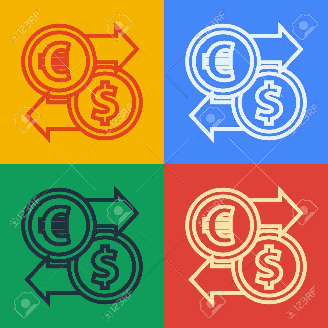 pop art line money exchange icon isolated on color background royalty free cliparts vectors and stock illustration image 153925023 pop art line money exchange icon isolated on color background