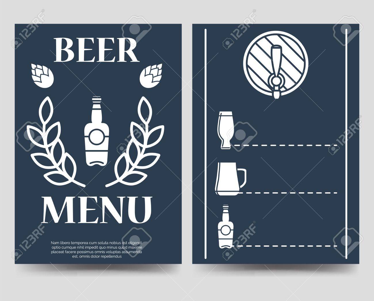 beer brochure flyer template beer menu vector design a5 royalty a5 menu template
