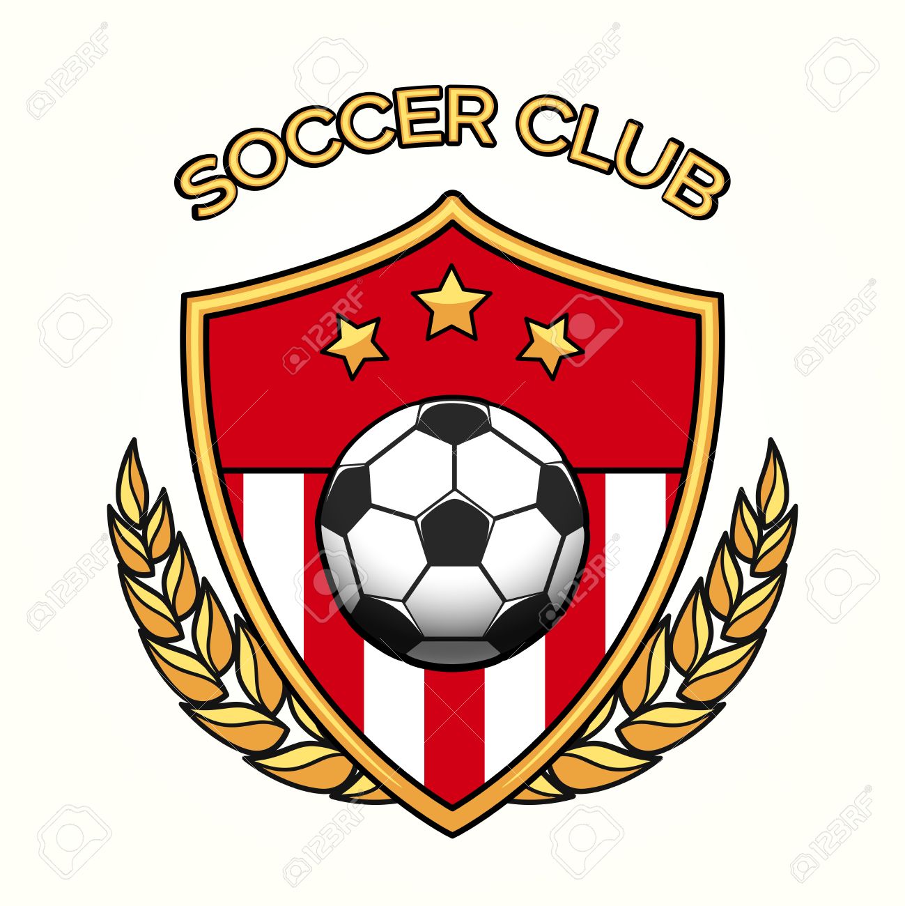 Vector soccer club emblem or football sports team logo isolated on white background - 62625349 Vector soccer club emblem or football sports team logo isolated on white background - 62625349