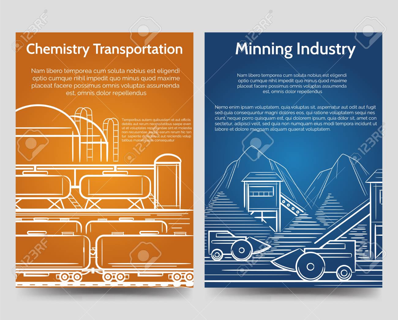 industrial brochure flyers template with factory industrial