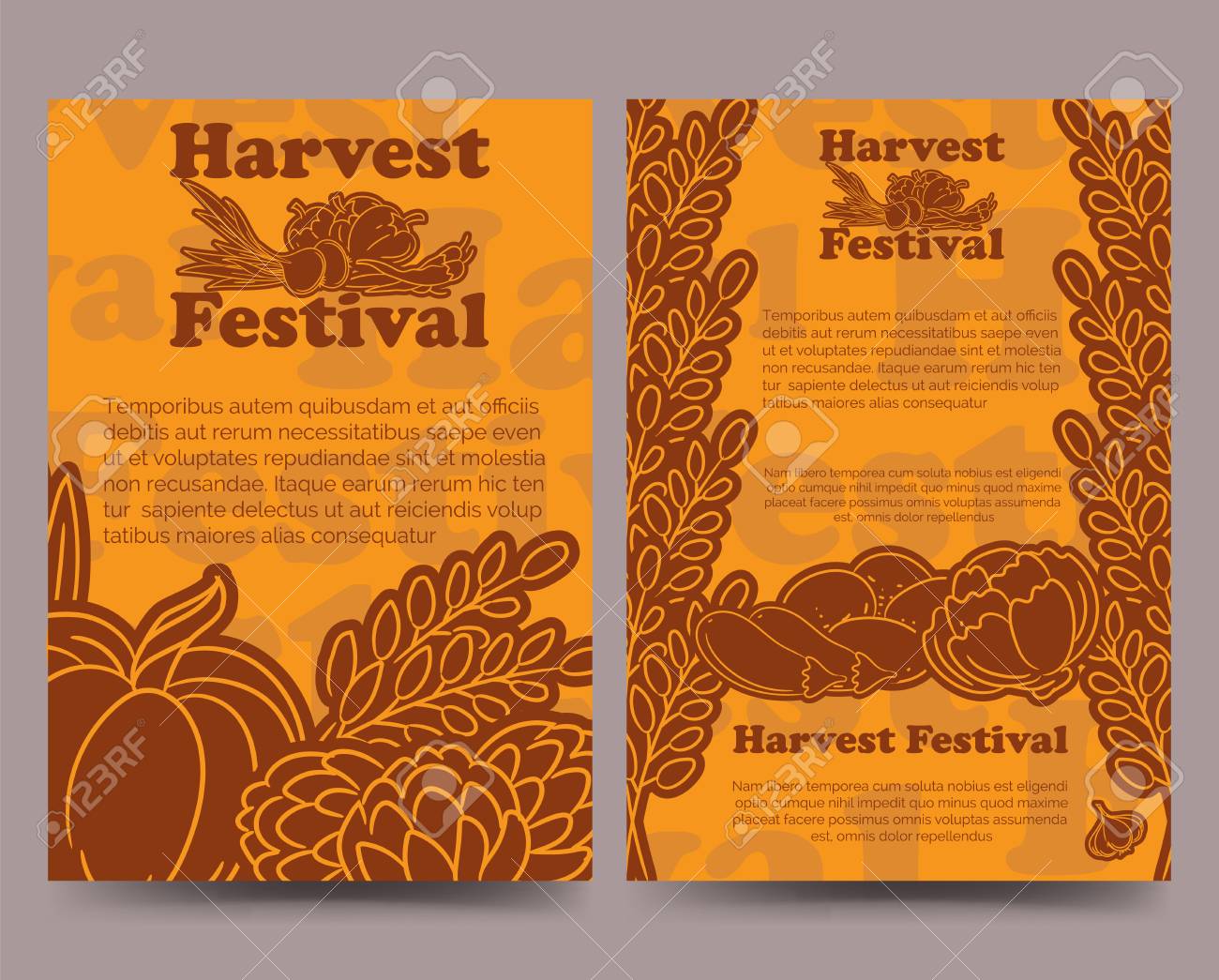 harvest festival brochure flyer template with lined vegetables harvest flyer