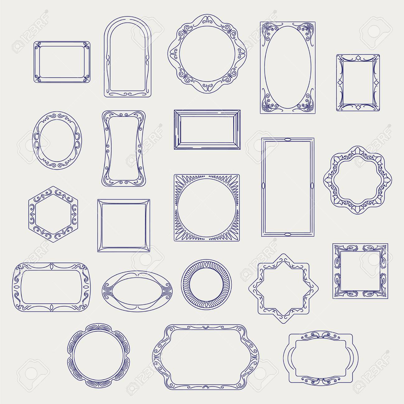Hand Drawn Vintage Frame Vector Set Ball Pen Imitation Royalty Free Cliparts Vectors And Stock Illustration Image 66800388,Anime School Roof Background Night