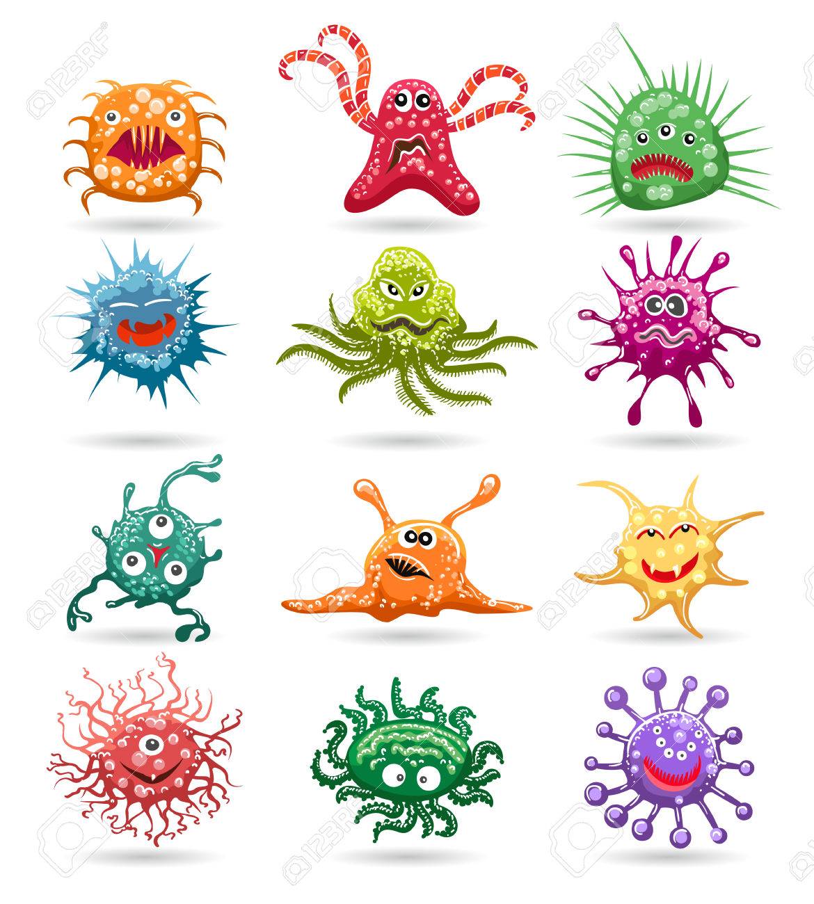 Germs Cartoon Characters Isolated On White Background Funny Royalty Free Cliparts Vectors And Stock Illustration Image 73231429
