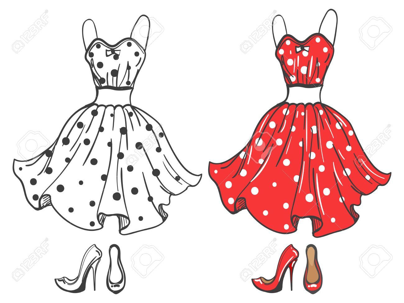 Cartoon Red Dresses