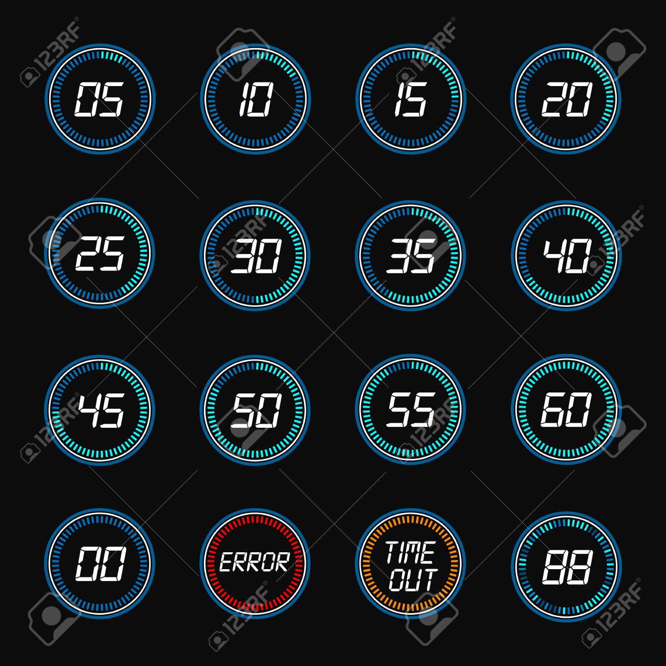 digital countdown vector round countdown numbers timer clock countdown numbers