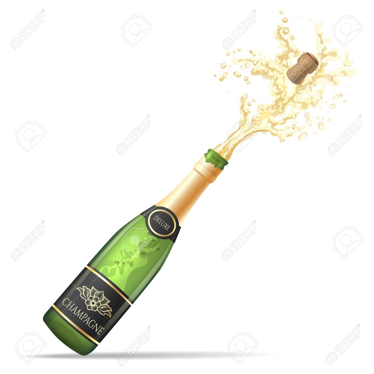 Download Champagne Explosion Champagne Bottle Pop And Fizz Vector Illustration Royalty Free Cliparts Vectors And Stock Illustration Image 103060275