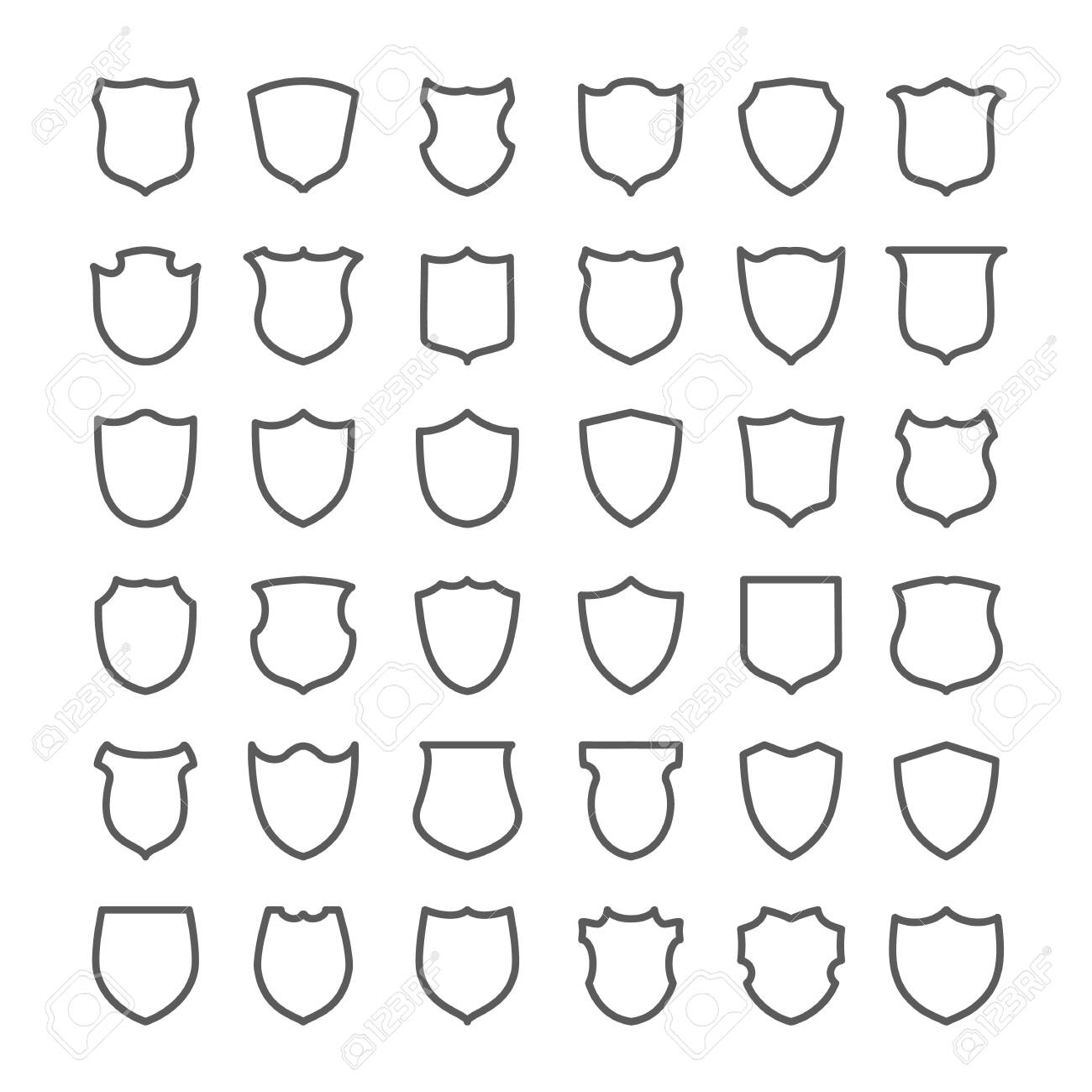 images Blank Crest Shapes outline shield shapes line shields collection for badges plain