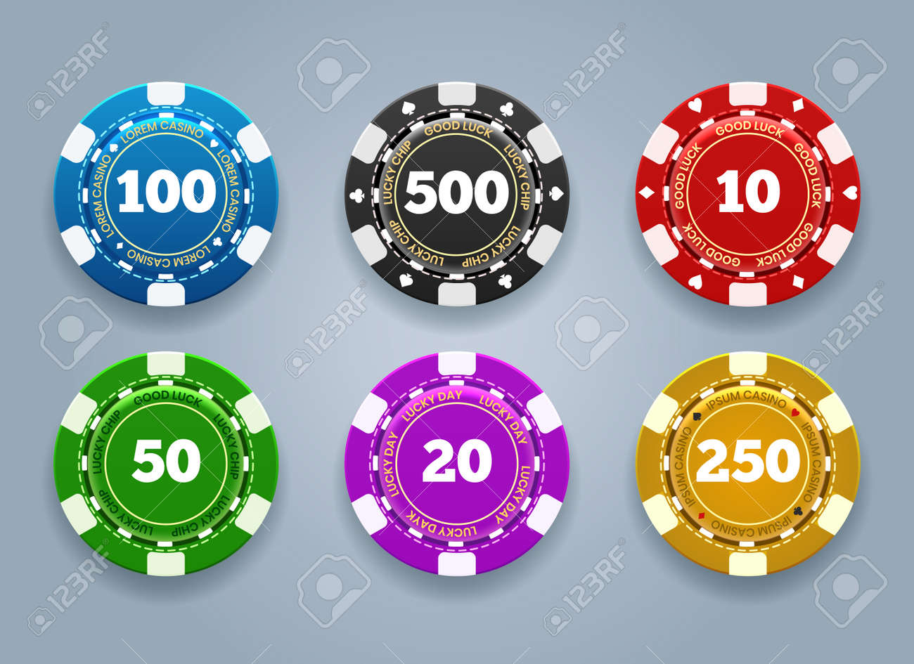 カジノ コイン 9色のカジノチップセット イラスト素材 [7455190] - フォトライブラリー カジノ コイン