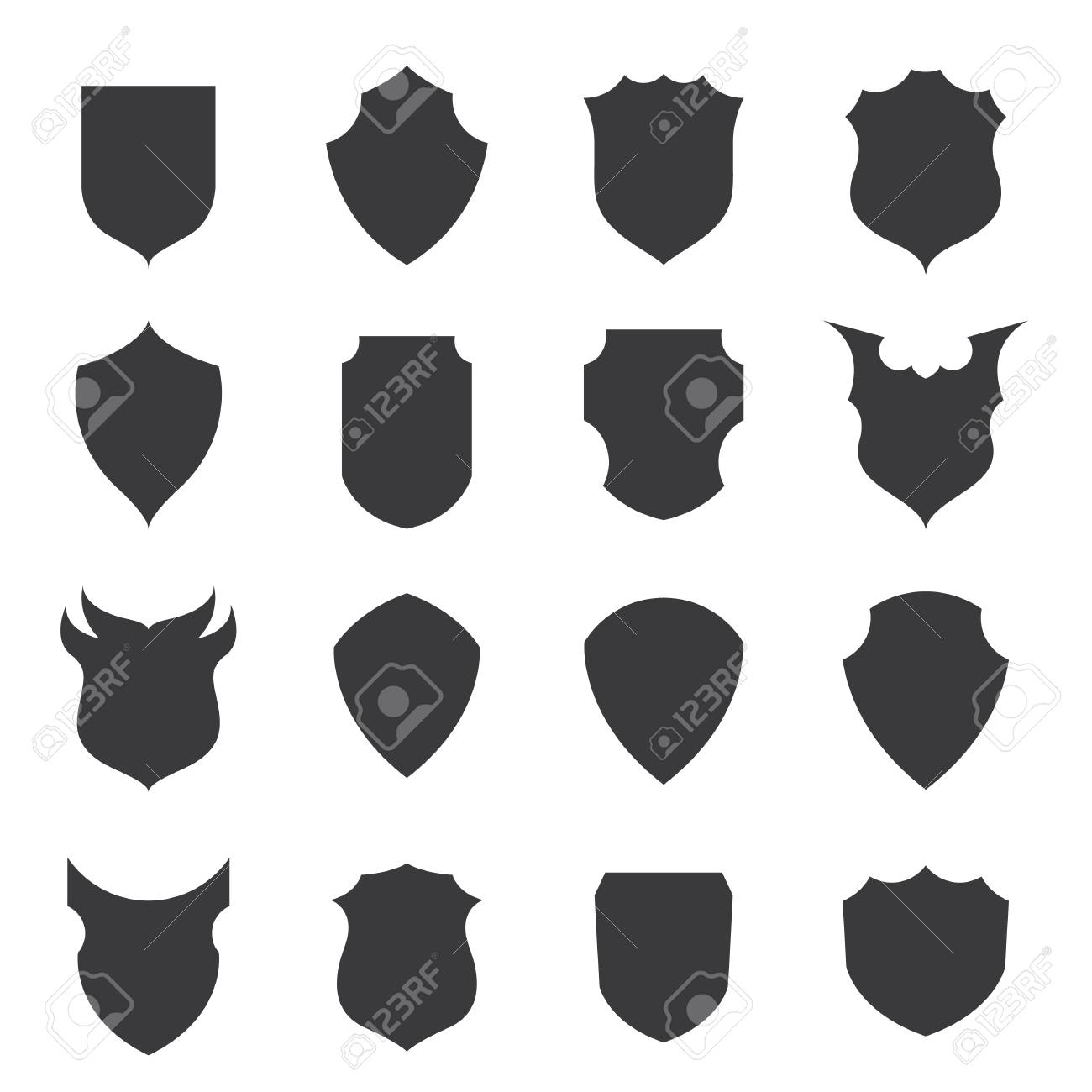 盾形アイコンのセットです ベクトル図のイラスト素材 ベクタ Image