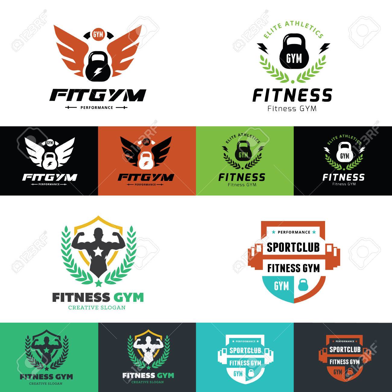 Fitness Gym And Sport Club Logo Set Vector Logo Template. Royalty Free SVG,  Cliparts, Vectors, and Stock Illustration. Image 71043964., image size:1300x1300