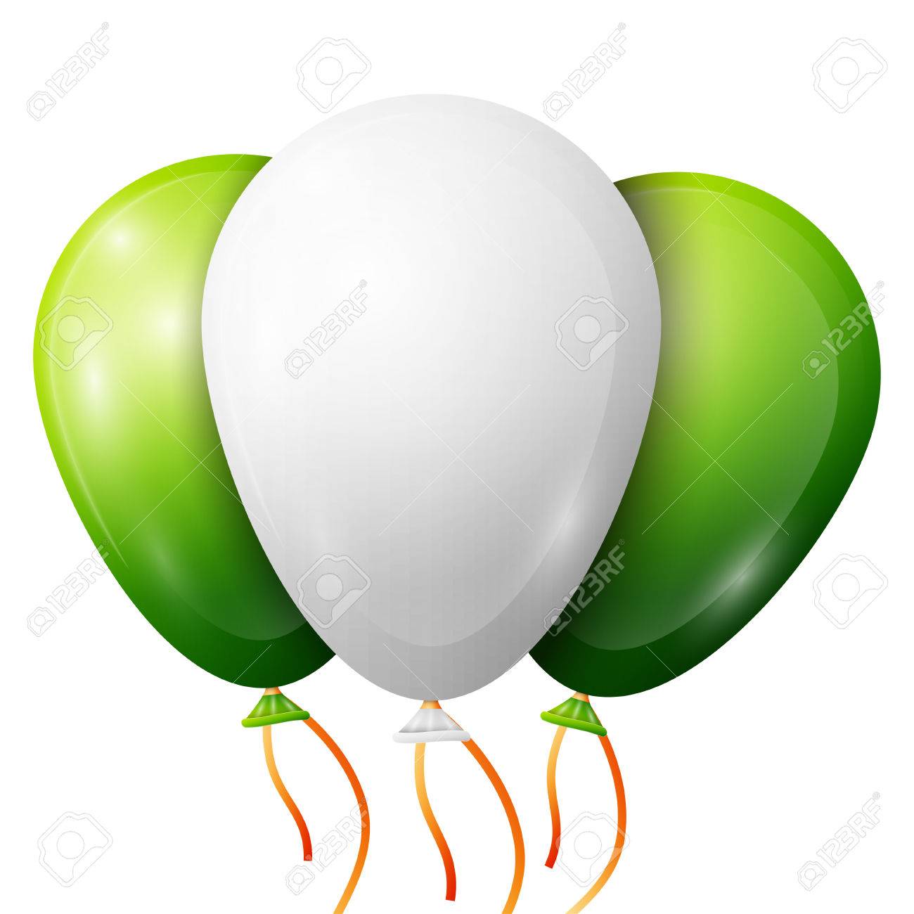 realistic green white balloons