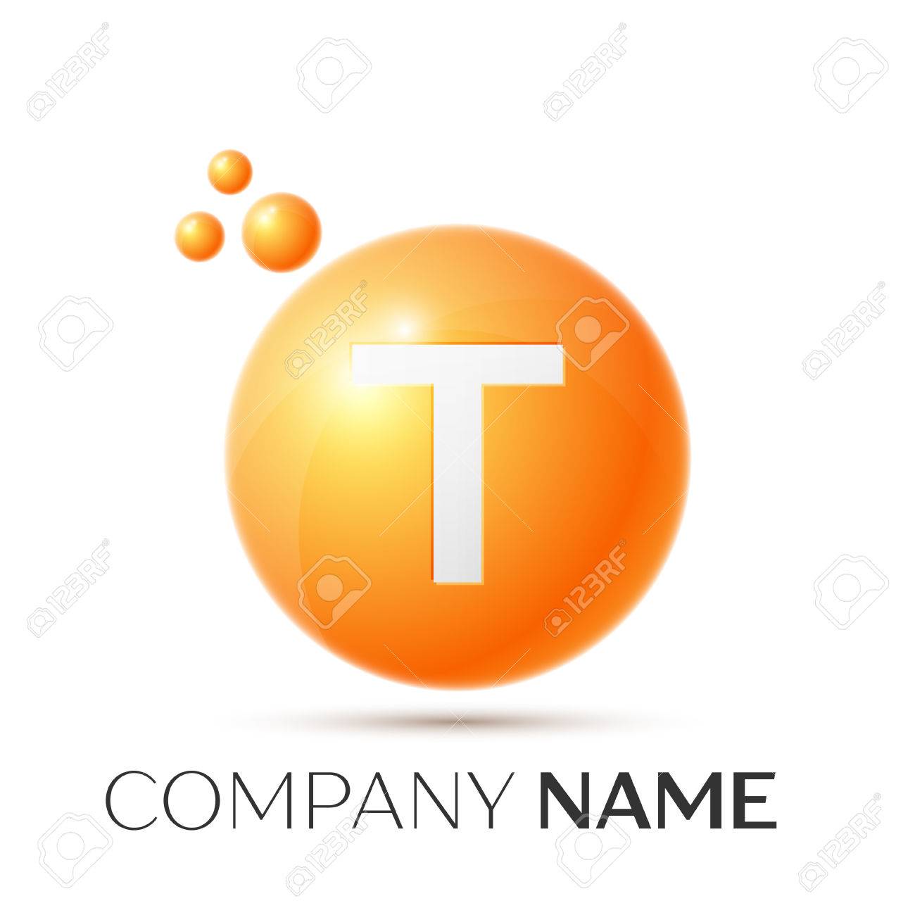 t letter splash logo orange dots and circle bubble letter design bubble letter t