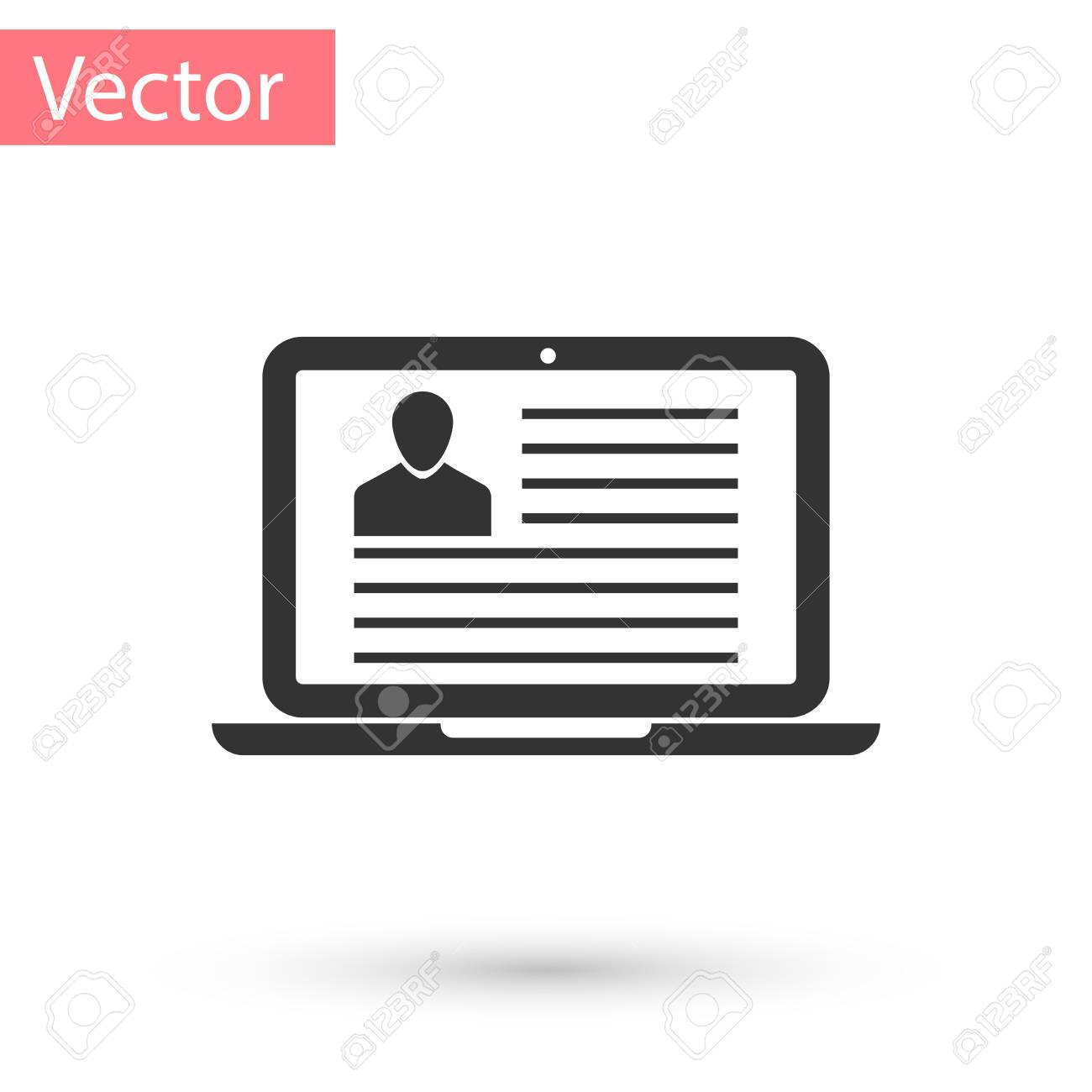 Grey Laptop With Resume Icon Isolated On White Background Cv Royalty Free Cliparts Vectors And Stock Illustration Image 125026165 123rf com