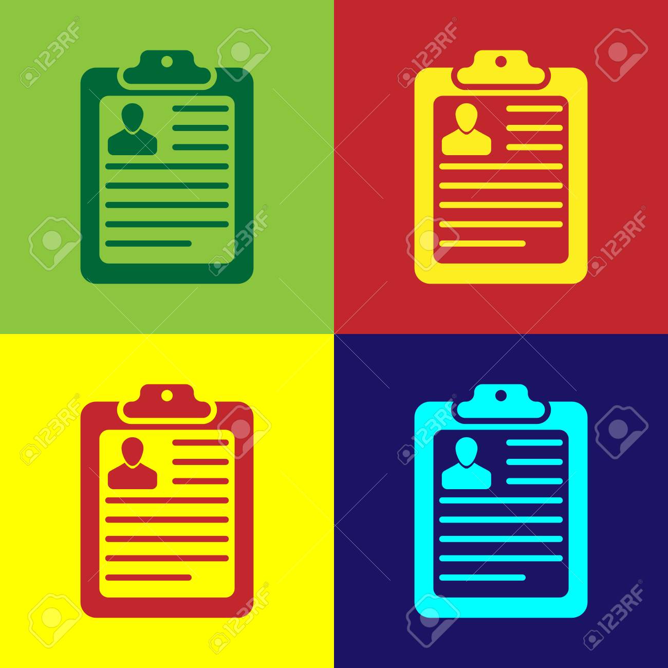 color clipboard with resume and man silhouette icon isolated resume backgrounds