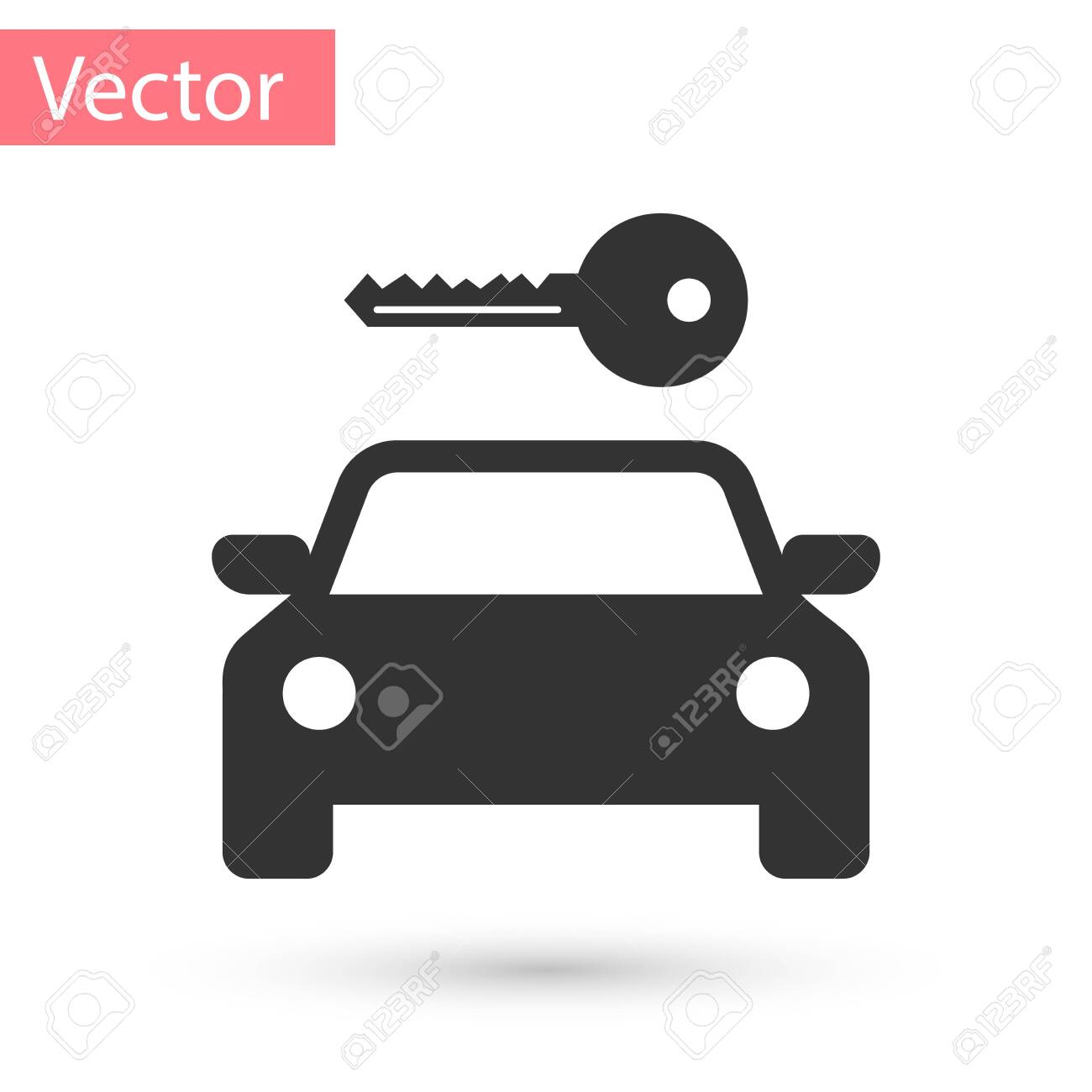 Grey Car Rental Icon Isolated On White Background Rent A Car Royalty Free Cliparts Vectors And Stock Illustration Image