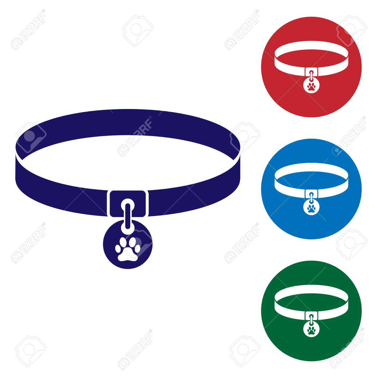 Blue Collar With Name Tag Icon Isolated On White Background Royalty Free Cliparts Vectors And Stock Illustration Image 120557822