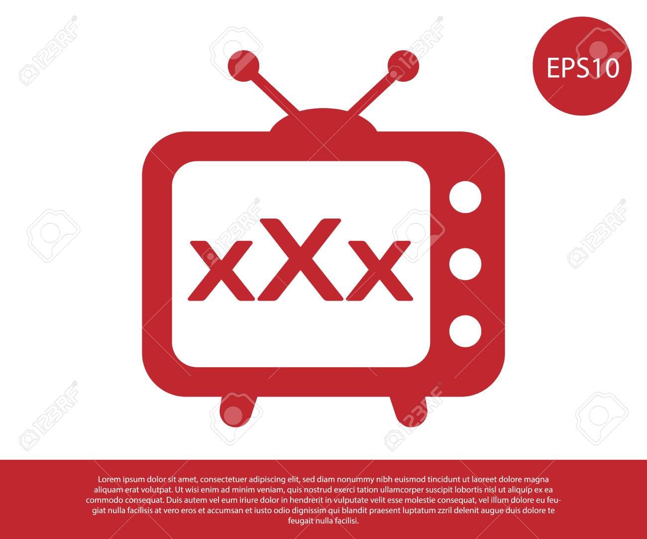 Red XXX Tv Old Television Icon Isolated On White Background. Age  Restriction Symbol. 18 Plus Content Sign. Adult Channel. Vector  Illustration Royalty Free SVG, Cliparts, Vectors, and Stock Illustration.  Image 126166348.