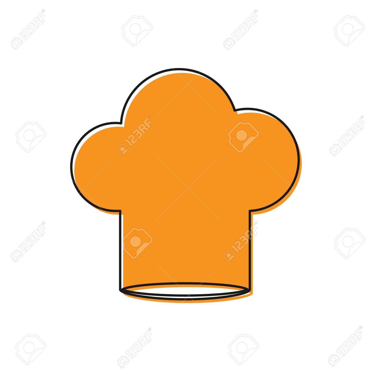 Orange Chef Hat Icon Isolated On White 
