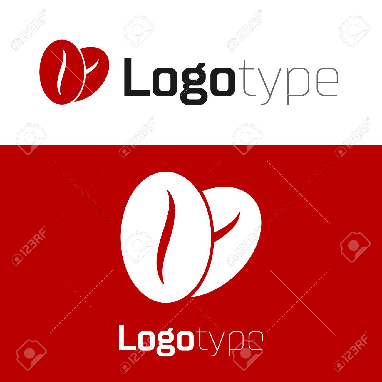Red Coffee Beans Icon Isolated On White Background. Logo Design Template  Element. Vector Illustration Royalty Free SVG, Cliparts, Vectors, And Stock  Illustration. Image 132777358.