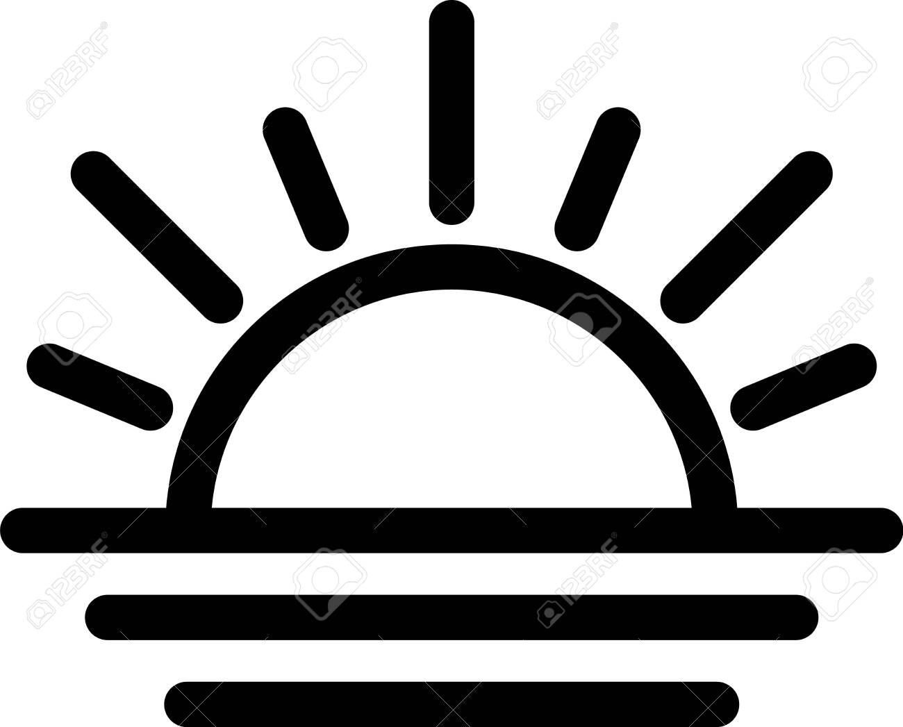 Black Sunset Icon Isolated On White Background Vector Illustration Royalty Free Cliparts Vectors And Stock Illustration Image 133402952