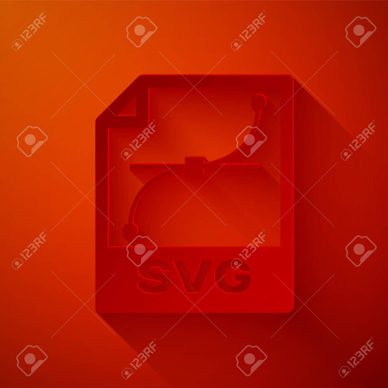 Download Paper Cut Svg File Document Download Svg Button Icon Isolated Royalty Free Cliparts Vectors And Stock Illustration Image 133843272