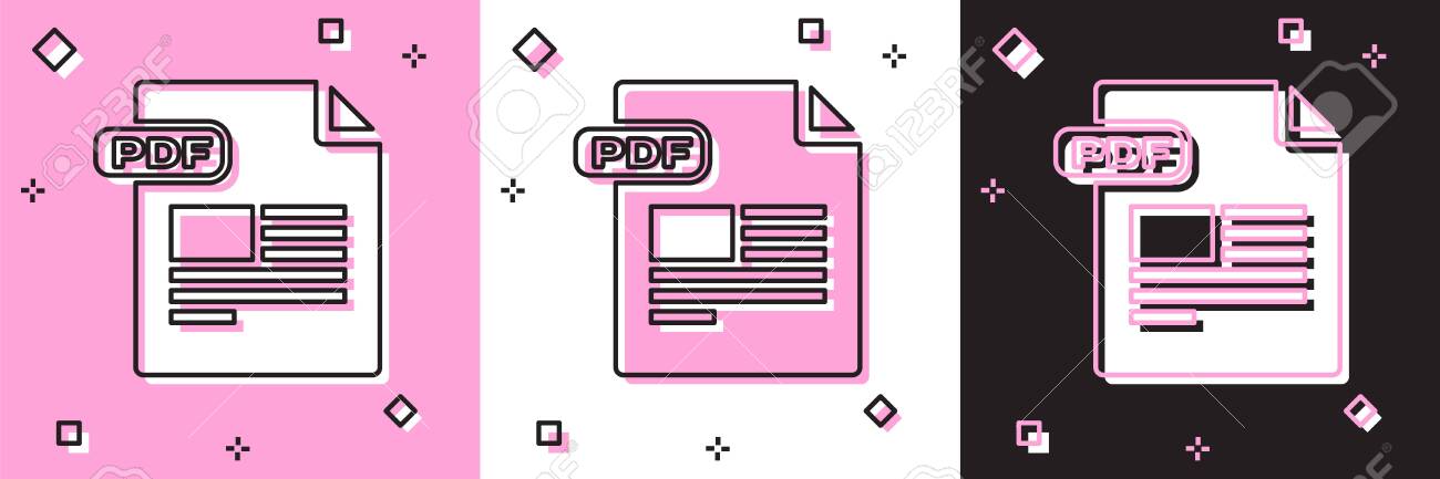 Set Pdf File Document Download Pdf Button Icon Isolated On Pink Royalty Free Cliparts Vectors And Stock Illustration Image 135720946