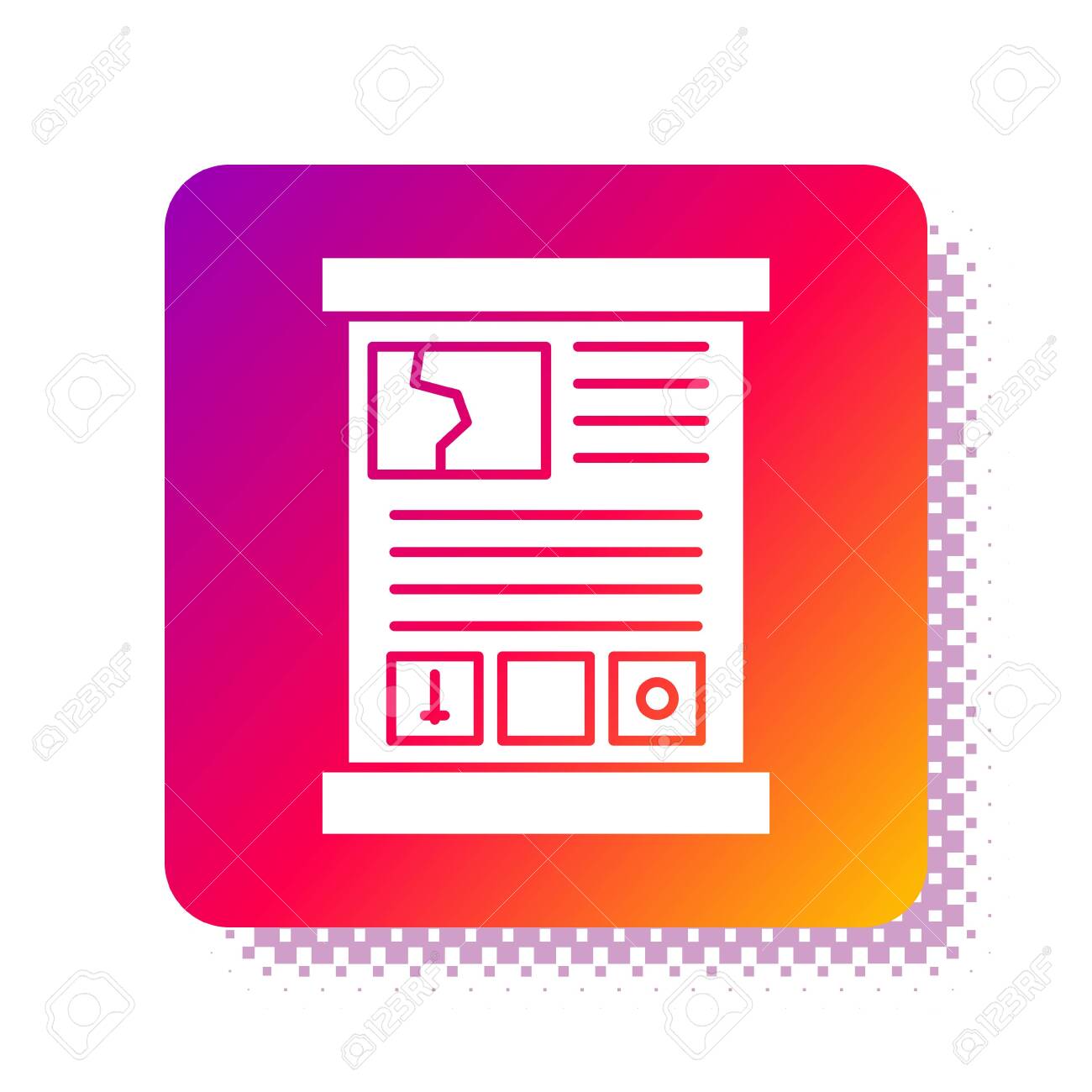 White Game guide icon isolated on white background. User manual, instruction, guidebook, handbook. Square color button. Vector Illustration White Game guide icon isolated on white background. User manual, instruction, guidebook, handbook. Square color button. Vector Illustration