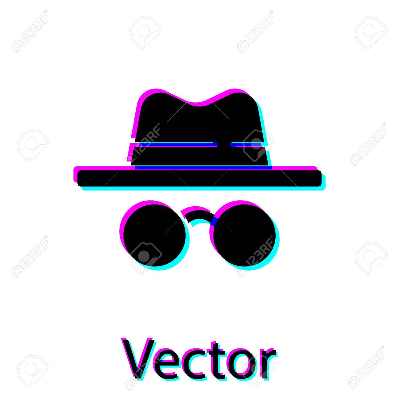 검은색 시크릿 모드 아이콘은 흰색 배경에 분리되어 있습니다. 벡터 로열티 무료 사진, 그림, 이미지 그리고 스톡포토그래피. Image  151663895