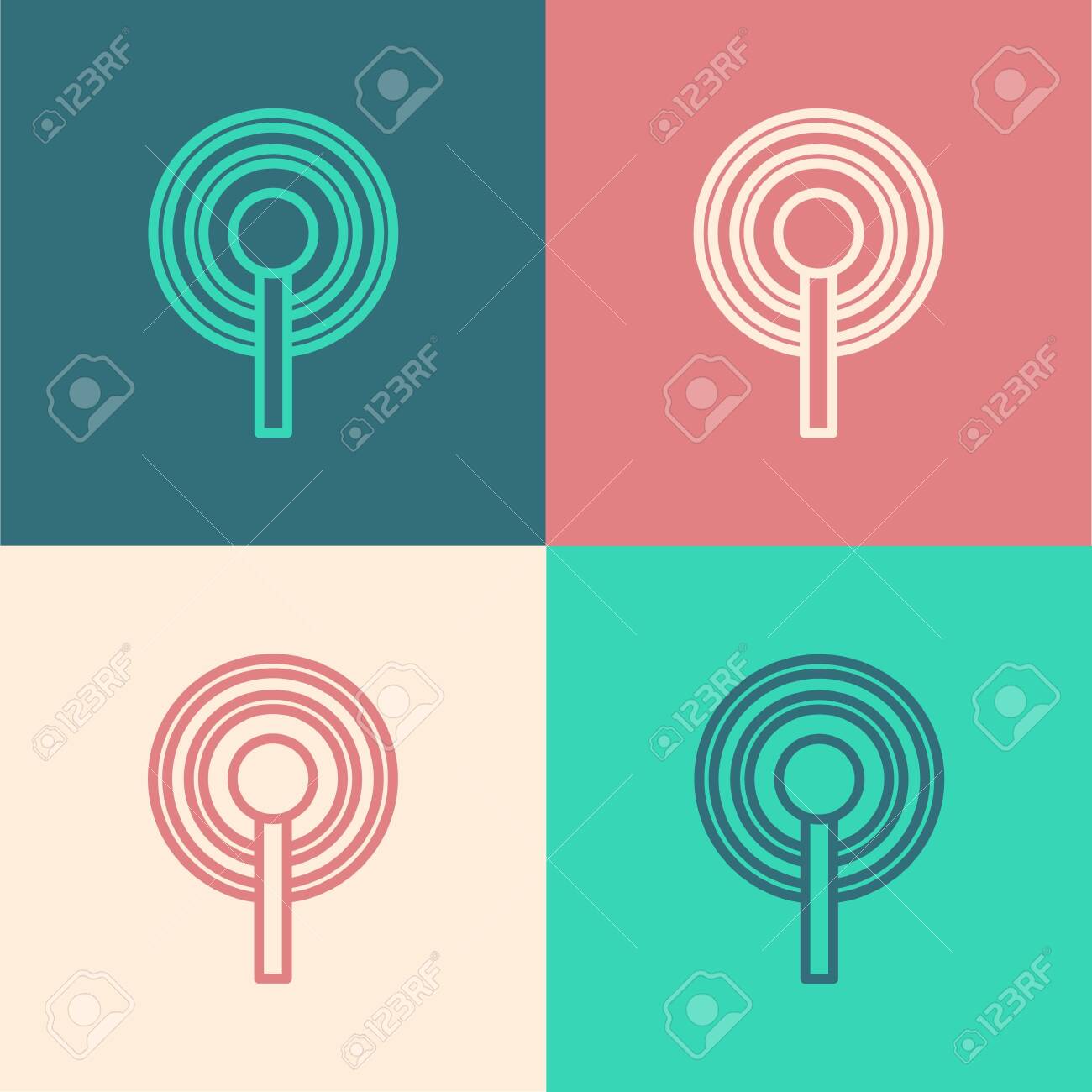 Pop art line Antenna icon isolated on color background. Radio antenna wireless. Technology and network signal radio antenna. Vector - 156490221 Pop art line Antenna icon isolated on color background. Radio antenna wireless. Technology and network signal radio antenna. Vector - 156490221