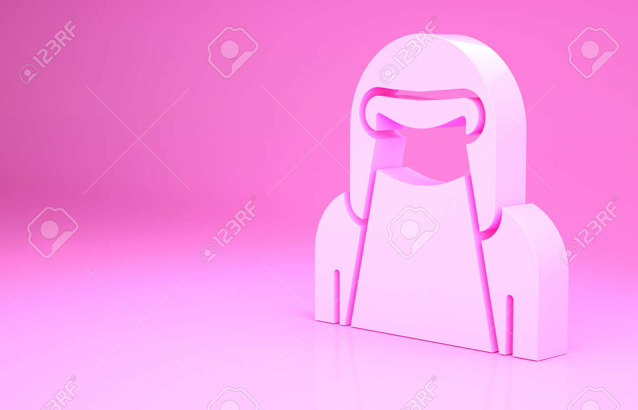 Pink Muslim woman in niqab icon isolated on pink background. Minimalism concept. 3d illustration 3D render - 169797673 Pink Muslim woman in niqab icon isolated on pink background. Minimalism concept. 3d illustration 3D render - 169797673