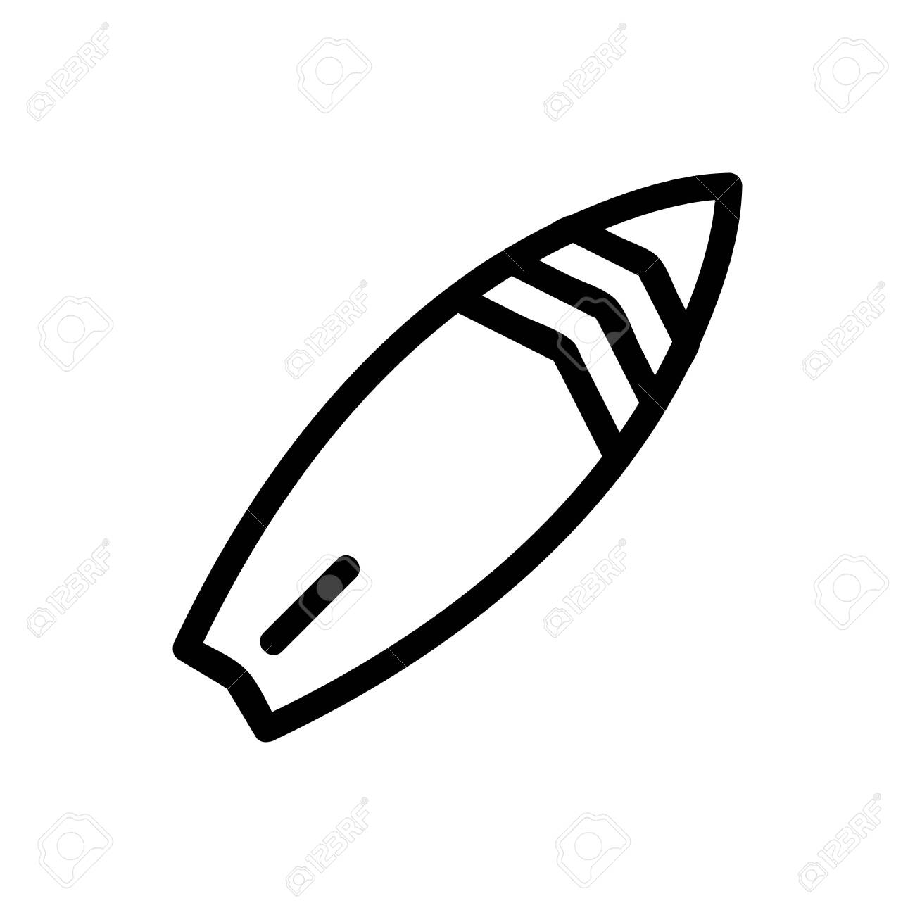 Surfing Board Icon Vector Thin Line Sign Isolated Contour Symbol Royalty Free Cliparts Vectors And Stock Illustration Image