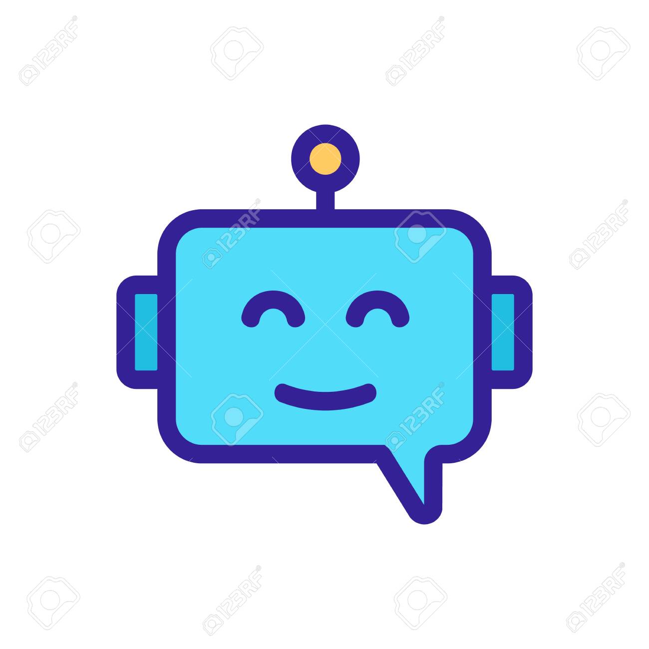 Chat Bot Icon Vector Thin Line Sign Isolated Contour Symbol Illustration Royalty Free Svg Cliparts Vectors And Stock Illustration Image
