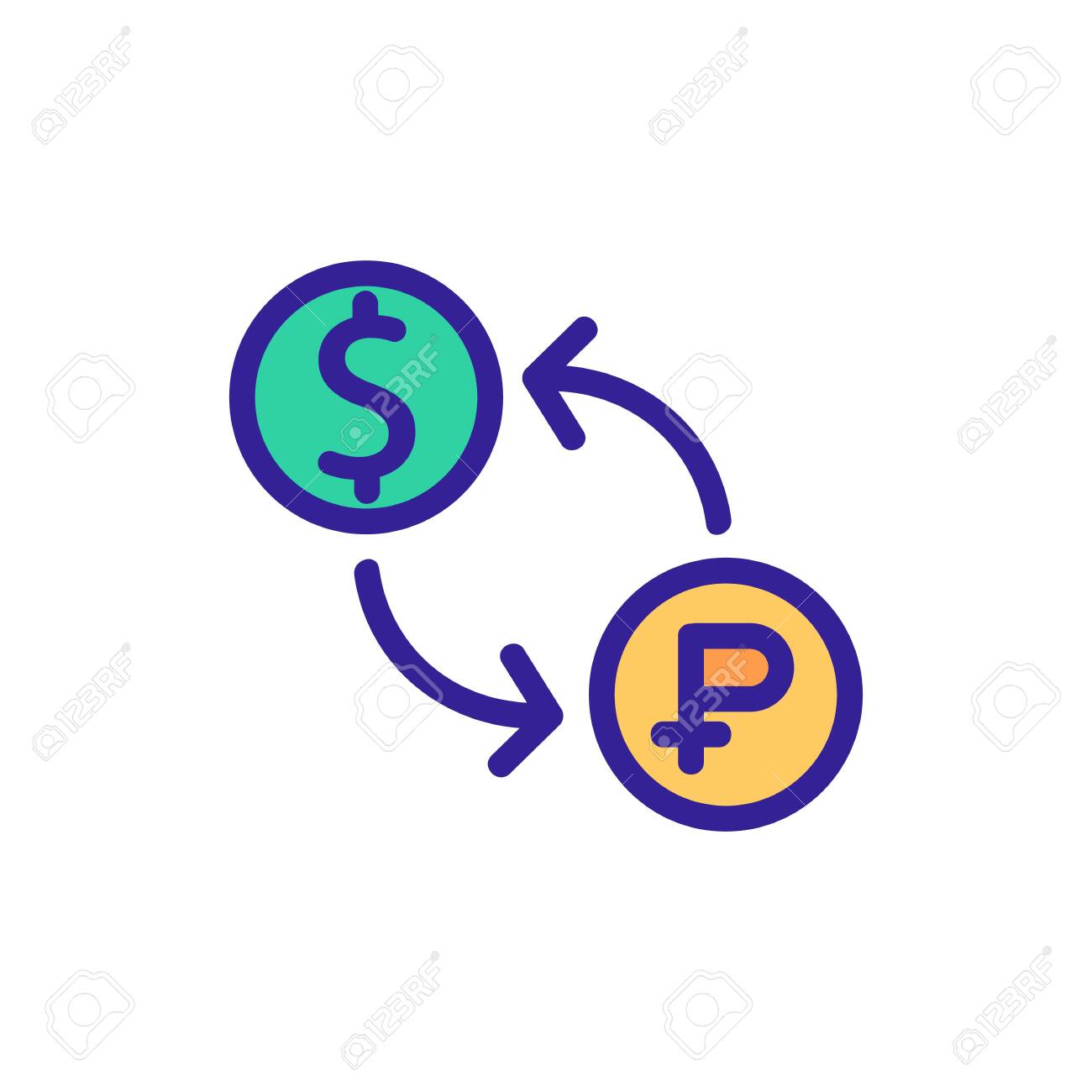 currency exchange icon vector currency exchange sign color royalty free cliparts vectors and stock illustration image 143004348 123rf com