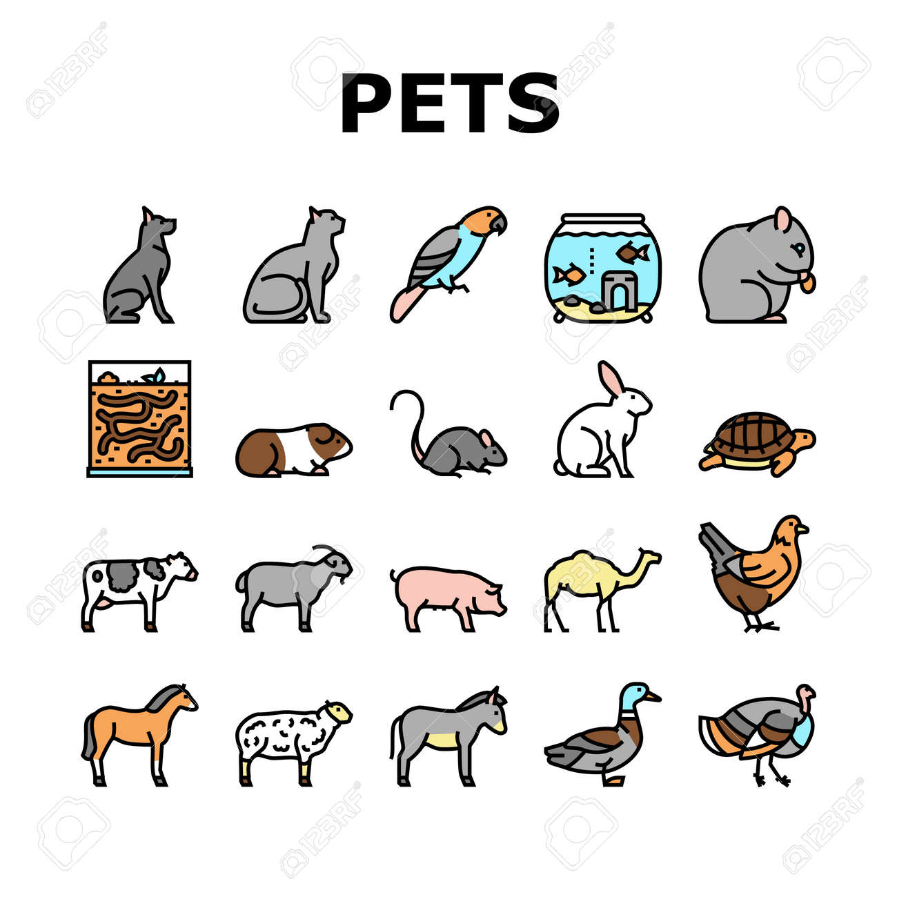 Cats Icon Pack, Lineal color