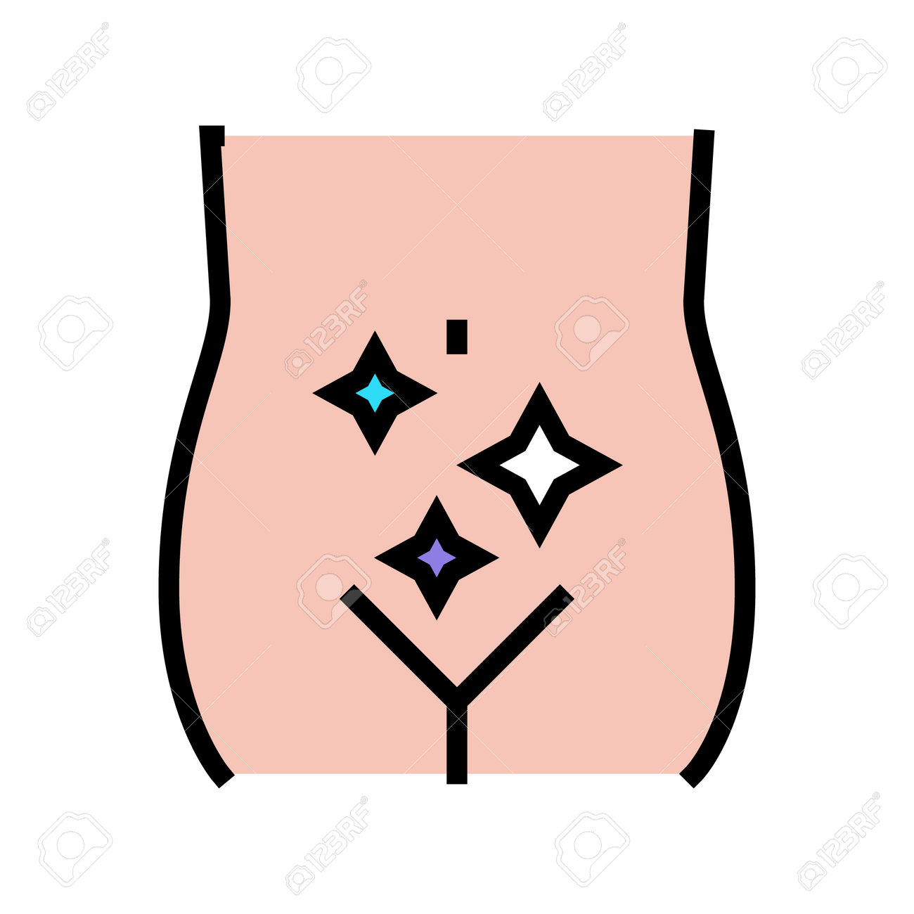 パイパンアップ 剃ったビキニの女性の色のアイコンベクトル。パイパンビキニ女性サイン。孤立したシンボルイラストのイラスト素材・ベクター Image 169306958