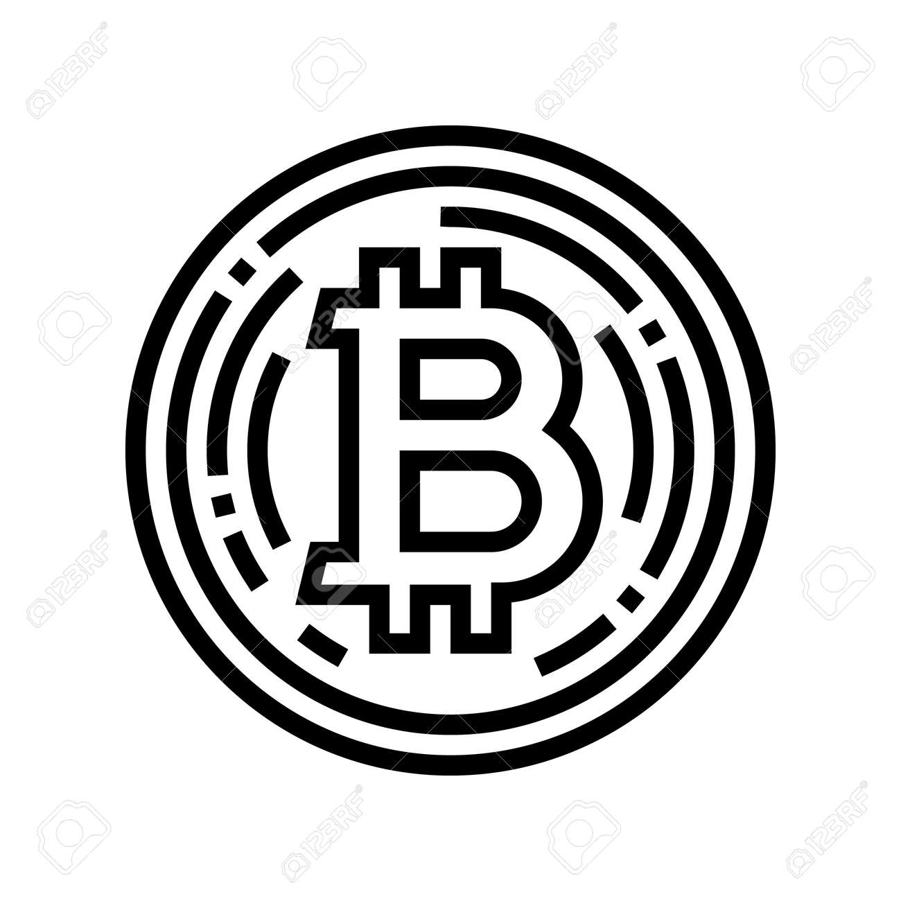 Vector De Icono De Línea De Criptomoneda Bitcoin. Signo De Criptomoneda  Bitcoin. Símbolo De Contorno Aislado Ilustración Negra Ilustraciones svg,  vectoriales, clip art vectorizado libre de derechos. Image 182496603