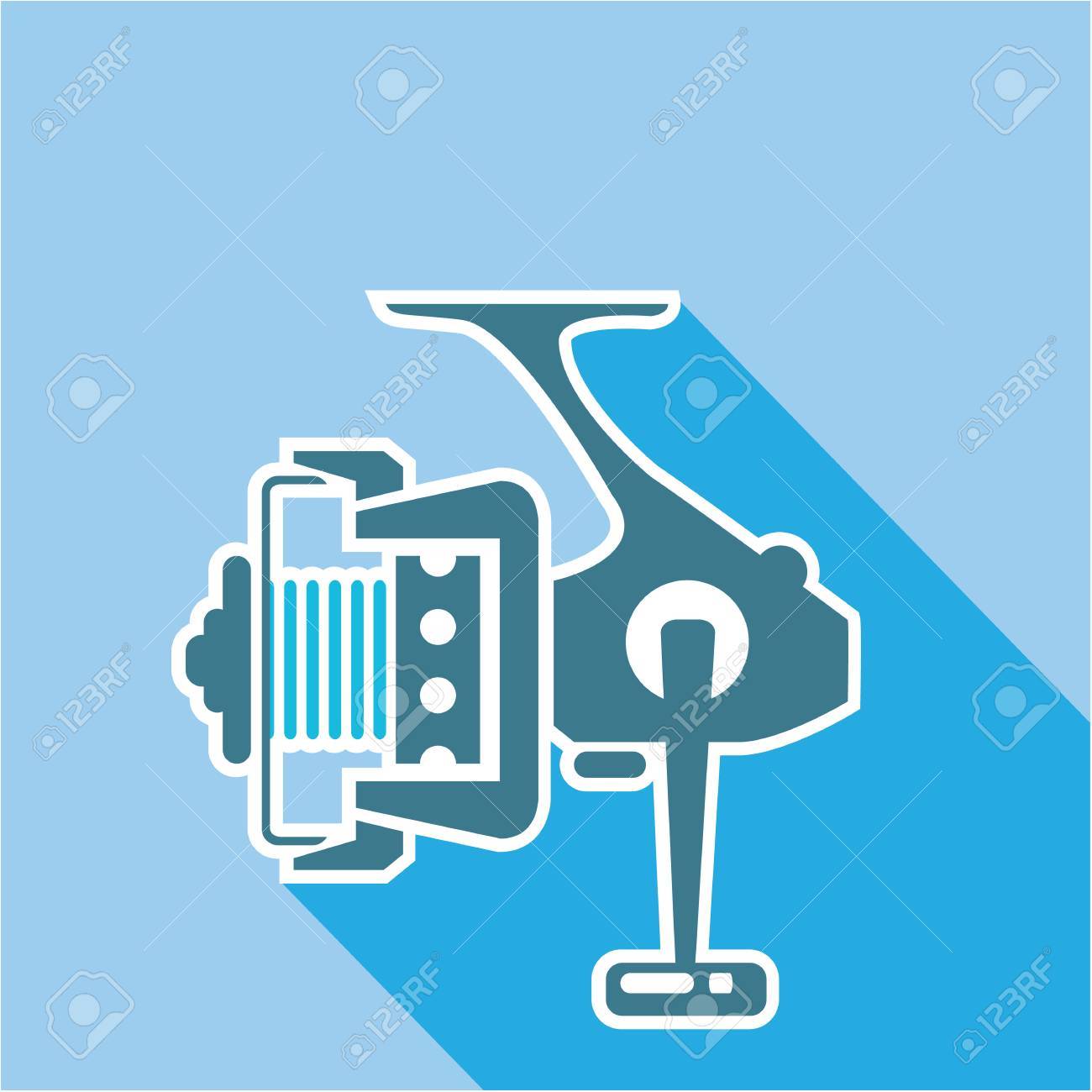 fishing reel vector illustration clip art image file royalty free