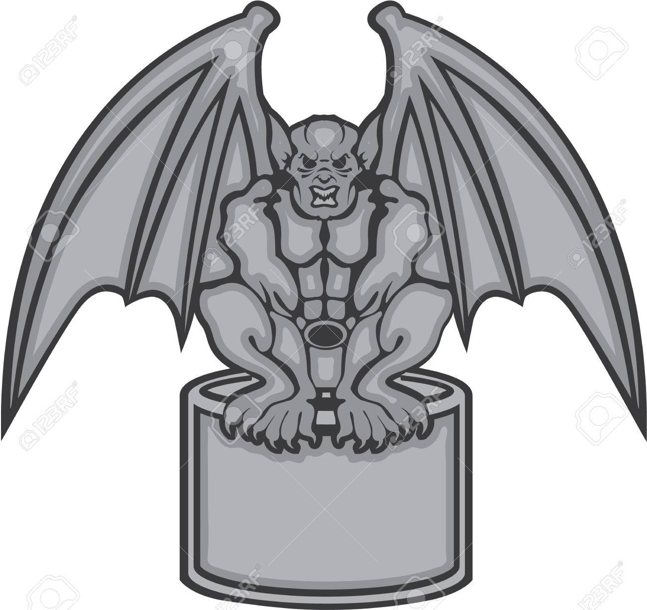 Gargoyle stone statue vector illustration clip-art - 68043974 Gargoyle stone statue vector illustration clip-art - 68043974