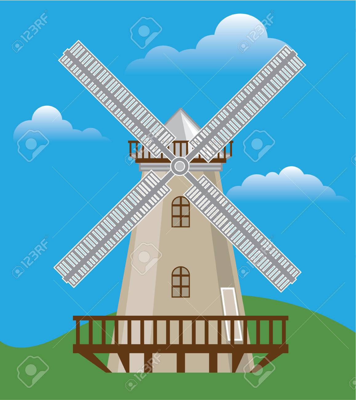 風車ベクトル カラー イラスト クリップ アートのイラスト素材 ベクタ Image