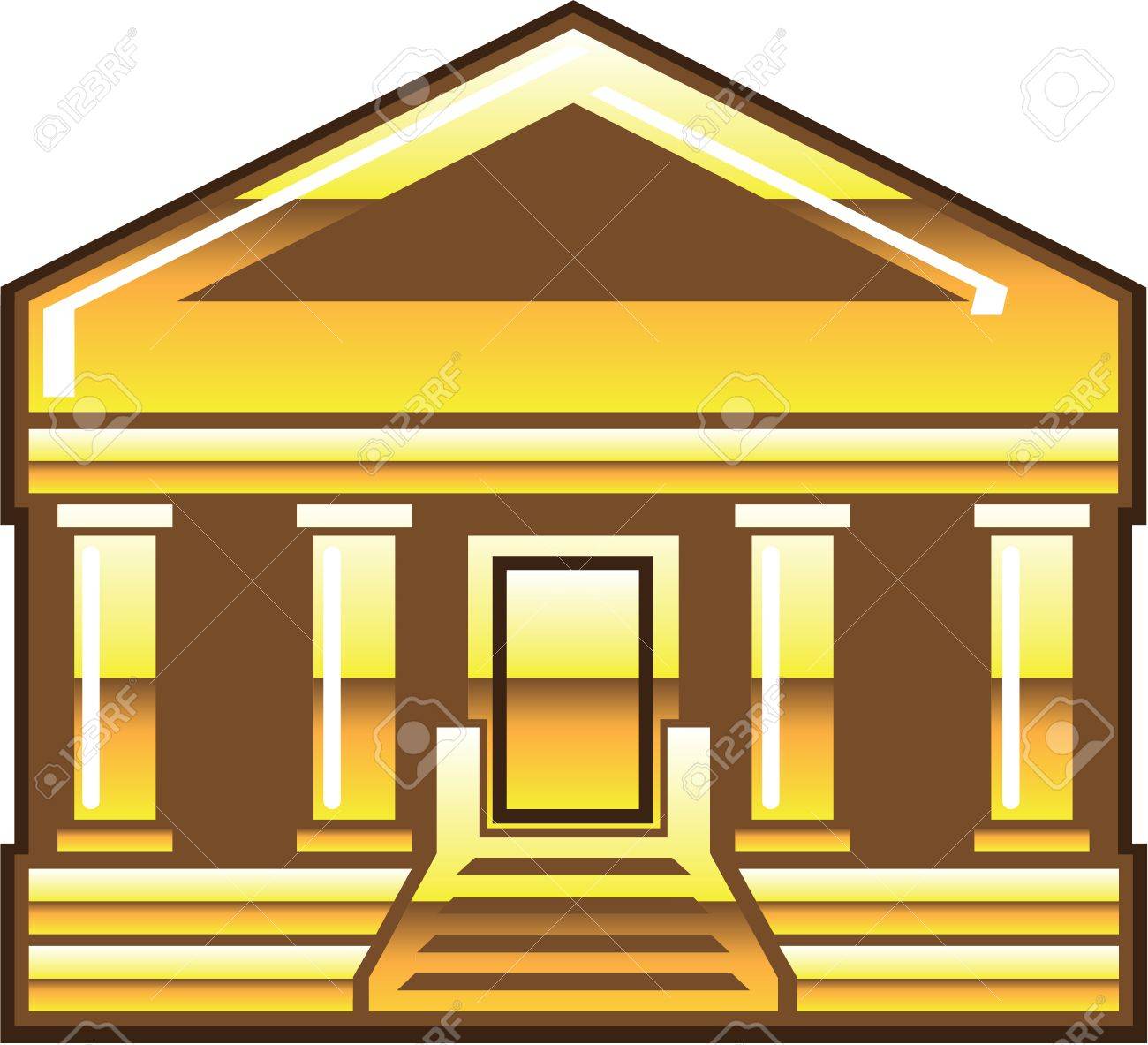 Golden Museum Bank Building Vector Illustration Clip Art Image Royalty Free Cliparts Vectors And Stock Illustration Image
