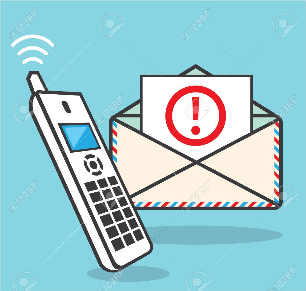 警告紙手紙電話コールバック ベクター アイコン クリップアートのイラスト素材 ベクタ Image