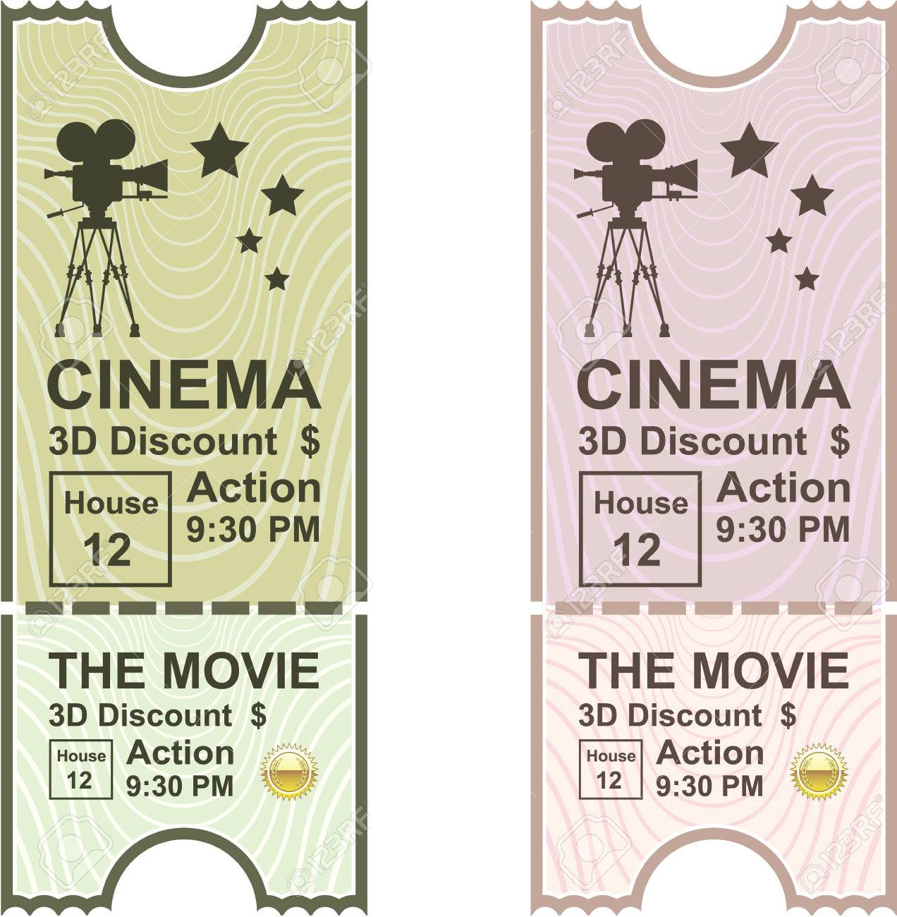 映画チケット ベクトル イラスト クリップ アート イメージ のイラスト素材 ベクタ Image