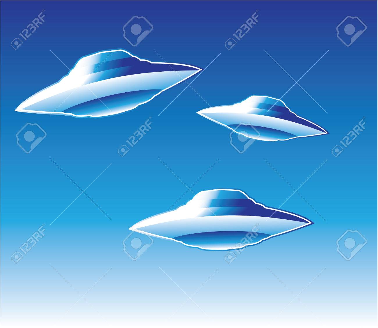 3 Ufo 飛行空ベクトル イラスト クリップ アート イメージのイラスト