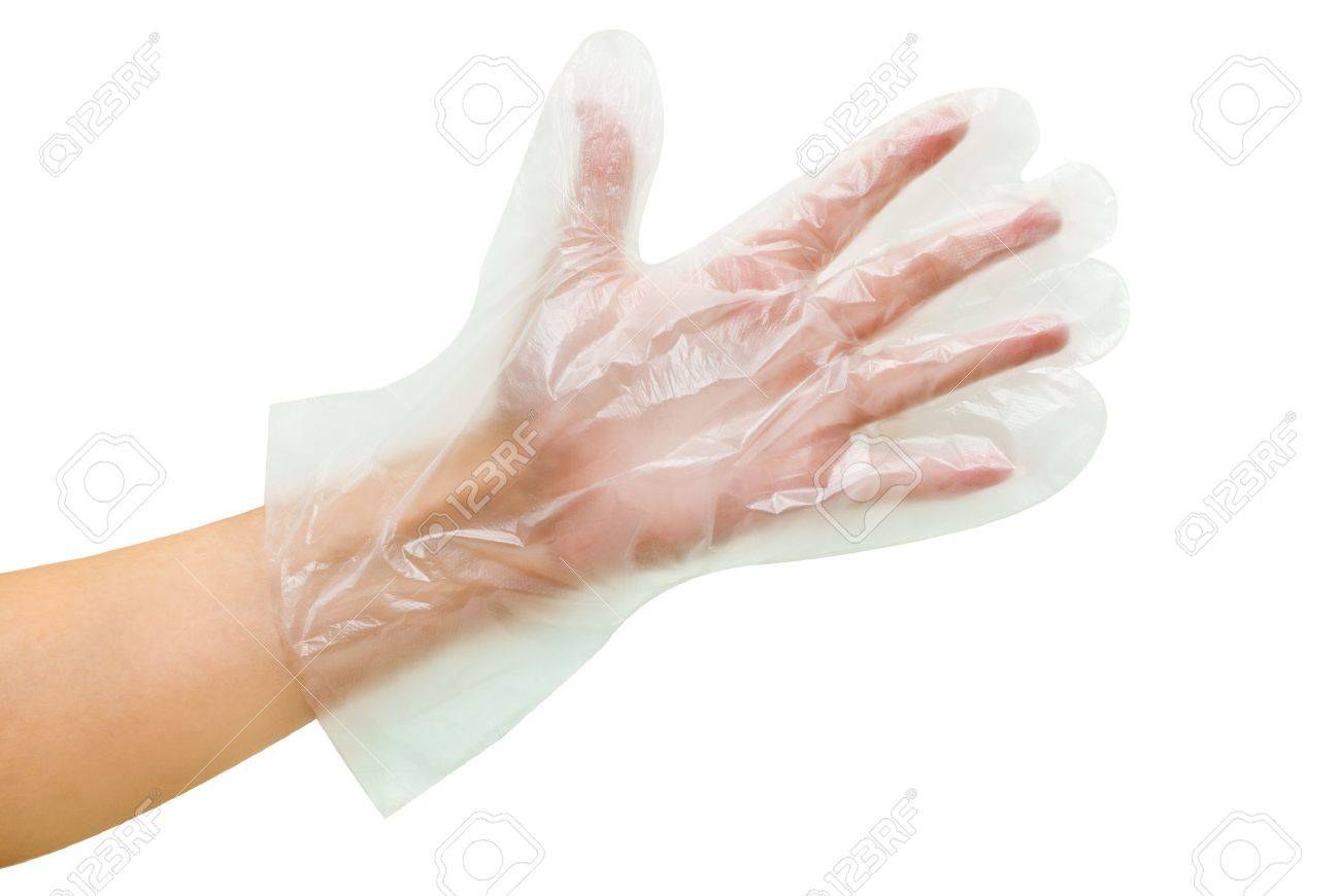 transparent disposable glove on women hand - 16592598 transparent disposable glove on women hand - 16592598