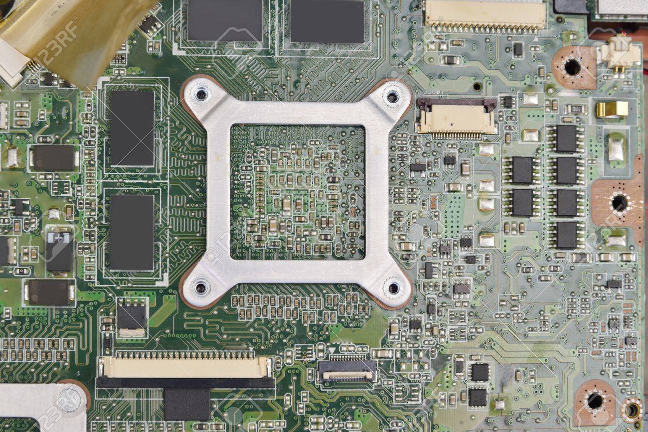 칩, 소켓, 컨트롤러 및 CPU가있는 확대 된 녹색 마더 보드 (메인 보드) 로열티 무료 사진, 그림, 이미지 그리고 스톡포토그래피.  Image 40363640