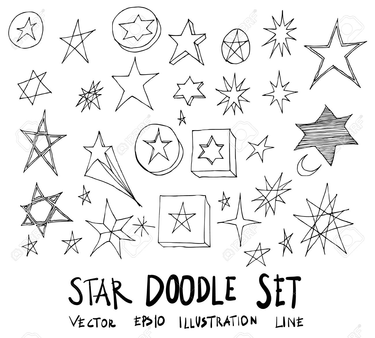 星イラスト手描き落書きスケッチ線ベクトルのセットのイラスト素材 ベクタ Image 星イラスト手描き落書きスケッチ線ベクトルのセットのイラスト素材 ベクタ Image