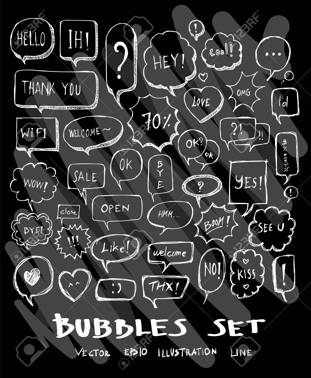 バブル落書きイラスト壁紙背景ラインスケッチスタイルは黒板に設定 のイラスト素材 ベクタ Image バブル落書きイラスト壁紙背景ラインスケッチスタイルは黒板に設定 のイラスト素材 ベクタ Image