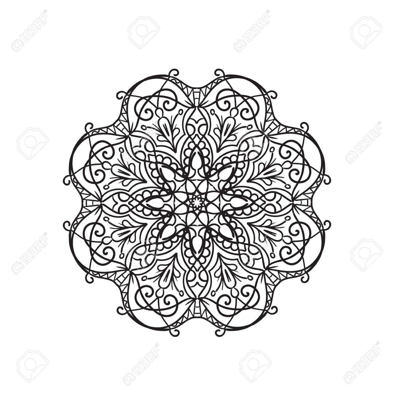 mandala coloring illustration for