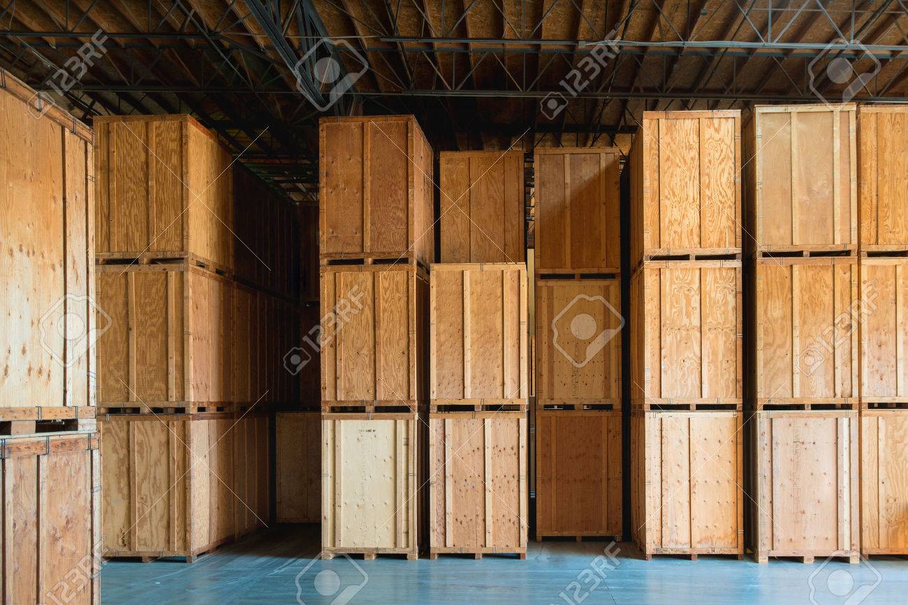 Large Wooden Crate Ready For Delivery And Shipping At The Warehouse Stock Photo Large Wooden Crate Ready For Delivery And Shipping At The Warehouse Stock Photo