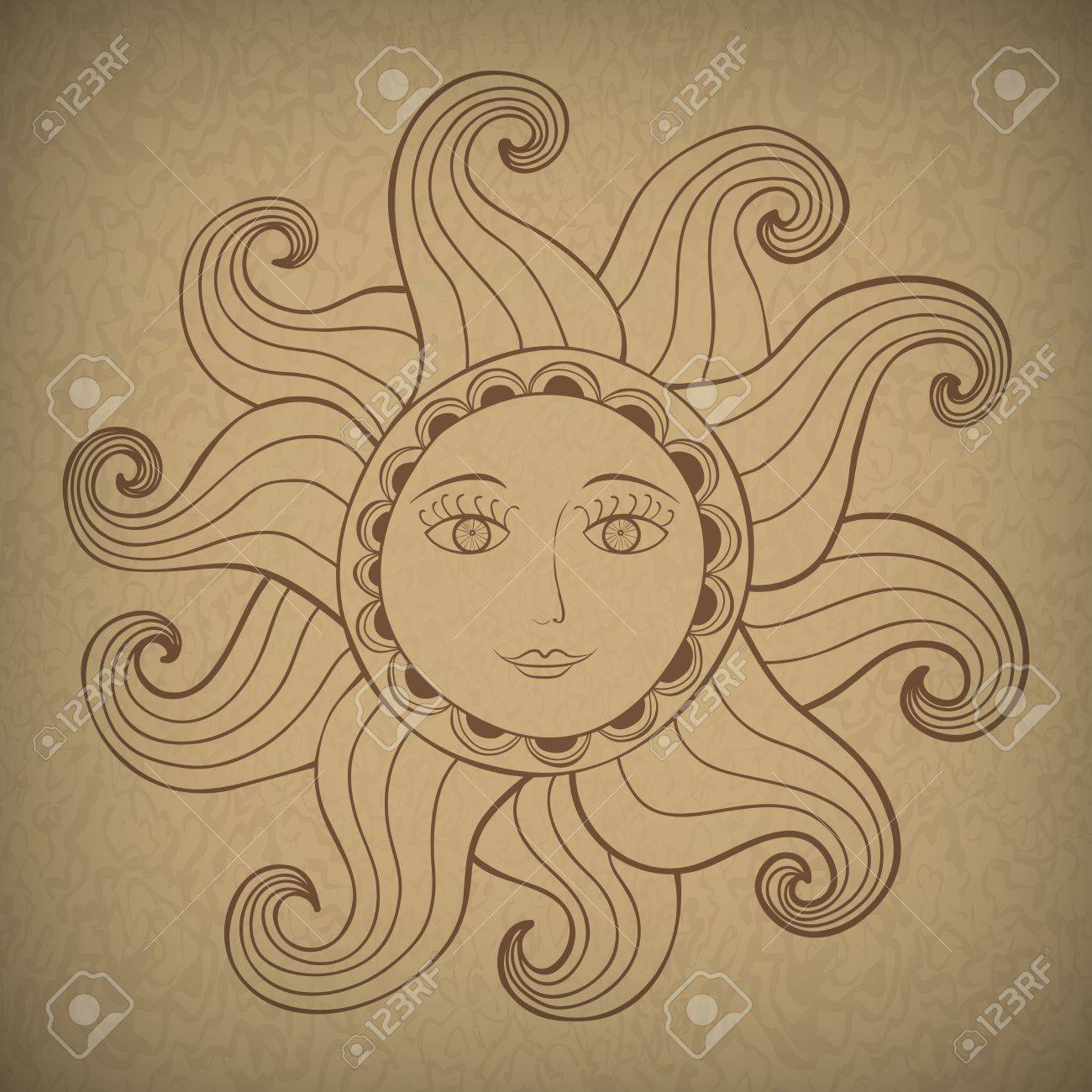 親切な顔で太陽の部族のイラスト のイラスト素材 ベクタ Image